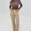  Love Kuza - Mocha Dottie Ruched Knit Top