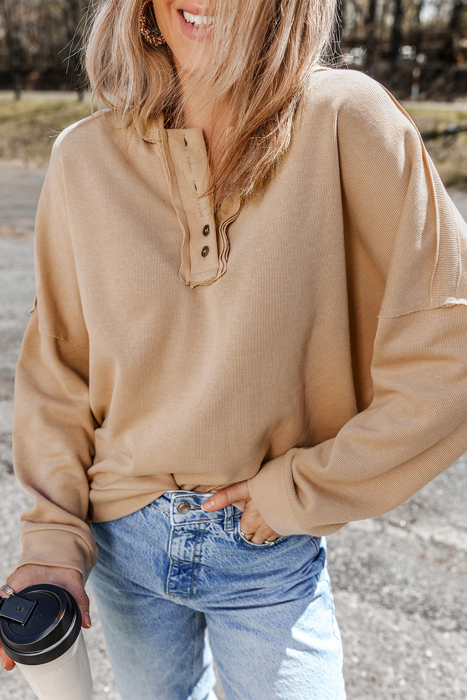 Love Kuza Morning Stroll Henley Hoodie