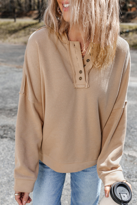 Love Kuza Morning Stroll Henley Hoodie