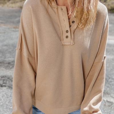 Love Kuza Morning Stroll Henley Hoodie