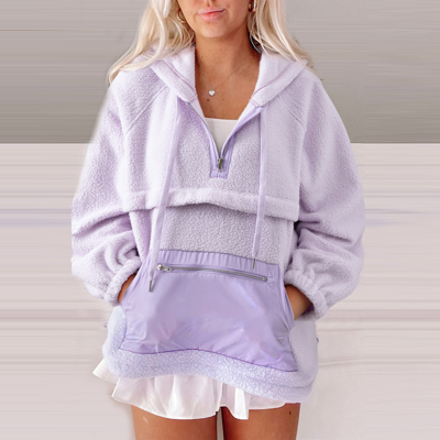 Love Kuza - Lavender Cloud Half-Zip Hoodie