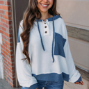  Love Kuza - Weekend Colorblock Henley Hoodie