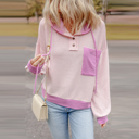  Love Kuza - Weekend Colorblock Henley Hoodie