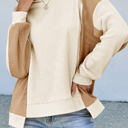  Love Kuza - Cocoa Cloud Colorblock Waffle Pullover