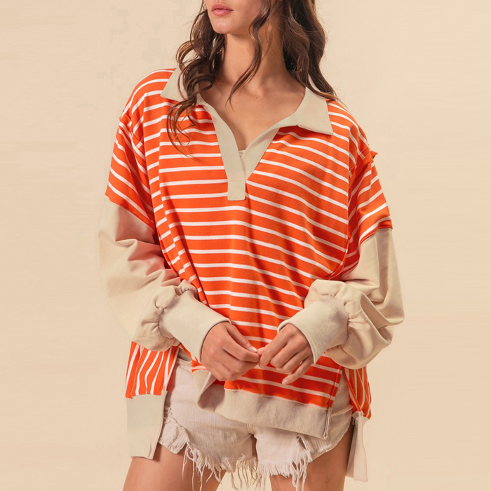 Love Kuza - Sunset Stripe Weekend Polo Sweater