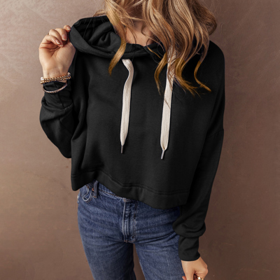 Love Kuza - Cozy Contrast Cropped Hoodie