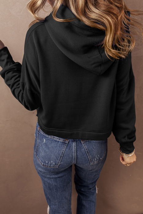 Love Kuza - Cozy Contrast Cropped Hoodie