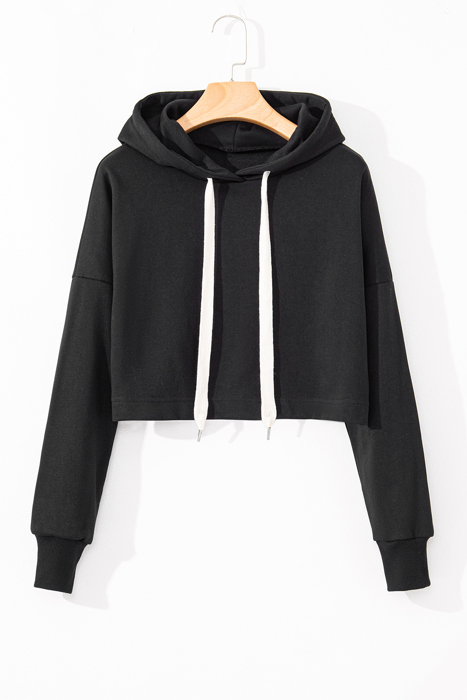 Love Kuza - Cozy Contrast Cropped Hoodie