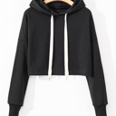  Love Kuza - Cozy Contrast Cropped Hoodie