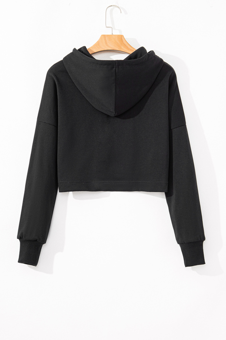 Love Kuza - Cozy Contrast Cropped Hoodie