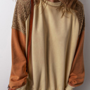 Love Kuza Rust Contrast Lace Sleeve Sweatshirt
