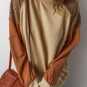  Love Kuza Rust Contrast Lace Sleeve Sweatshirt