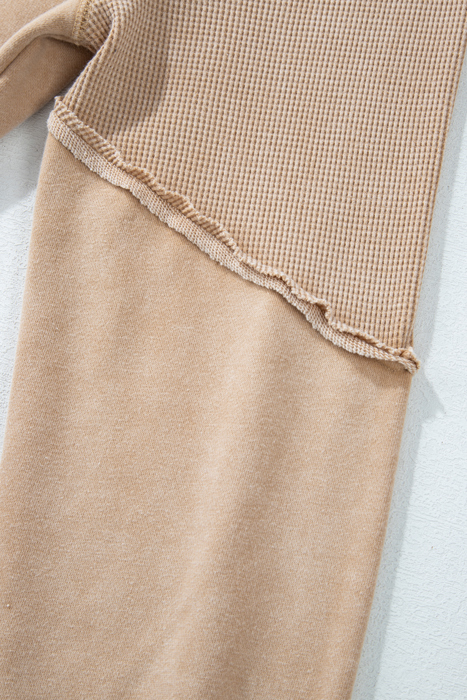 Love Kuza Laidback Contrast Waffle Knit Top