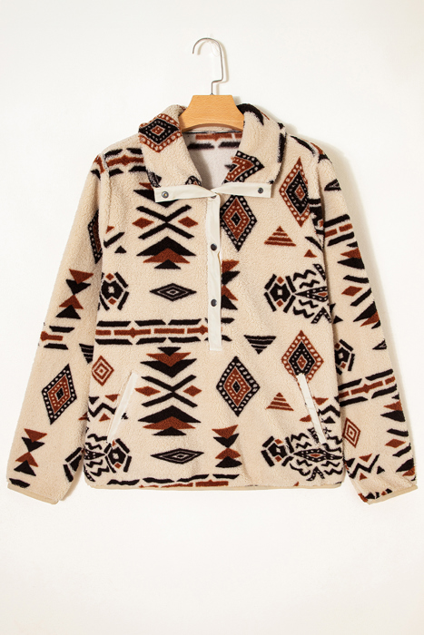 Love Kuza - Southwest Cozy Sherpa Pullover