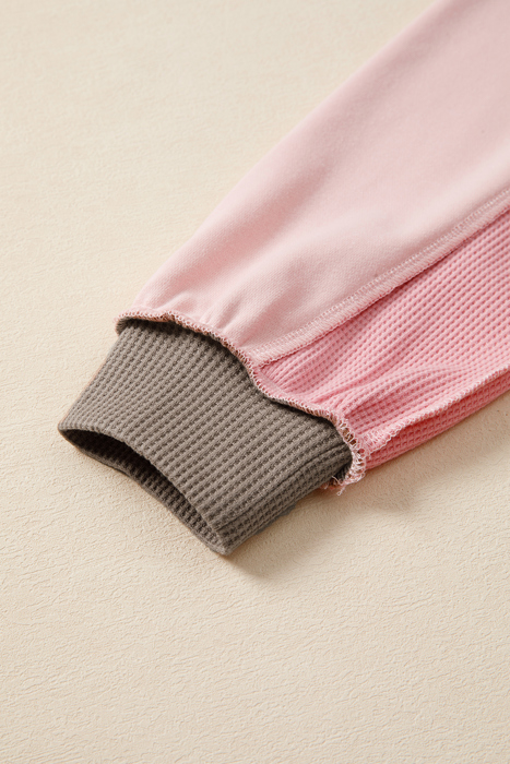 Love Kuza - Blush Harmony Waffle Pullover