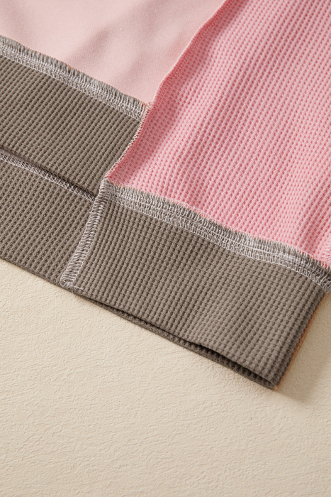 Love Kuza - Blush Harmony Waffle Pullover