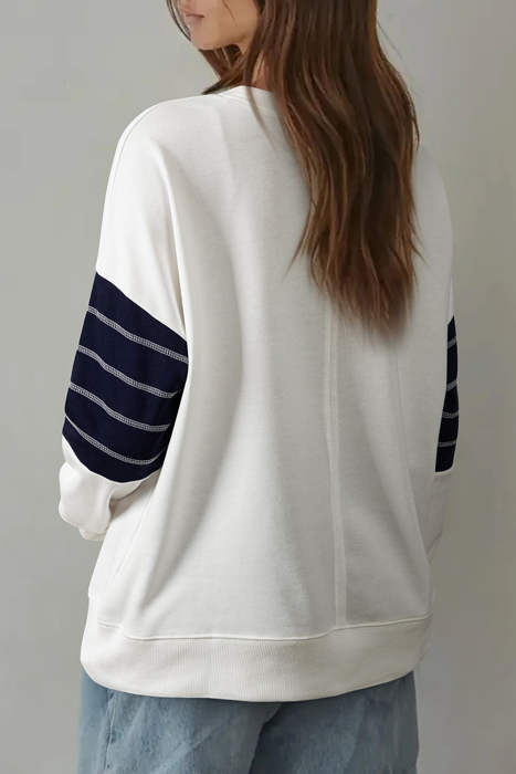 Love Kuza - Coastal Stripe Pocket Sweatshirt