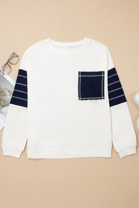 Love Kuza - Coastal Stripe Pocket Sweatshirt