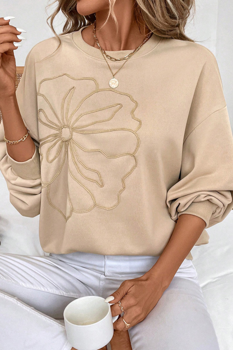 Love Kuza - Soft Bloom Embroidered Sweatshirt