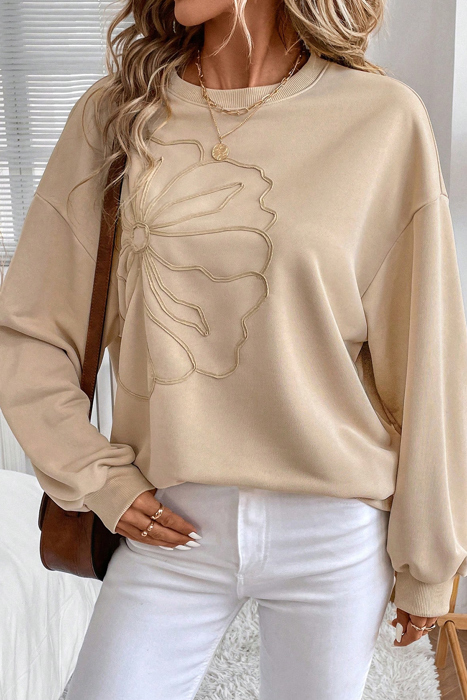 Love Kuza - Soft Bloom Embroidered Sweatshirt
