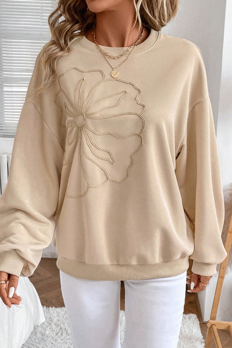 Love Kuza - Soft Bloom Embroidered Sweatshirt