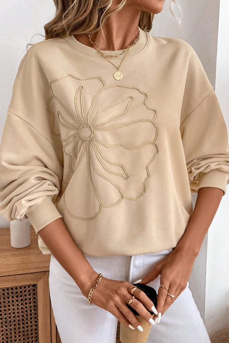 Love Kuza - Soft Bloom Embroidered Sweatshirt