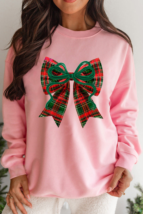Love Kuza - Plaid Ribbon Cheer Sweatshirt