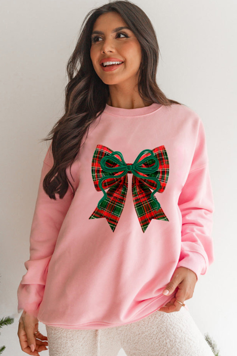Love Kuza - Plaid Ribbon Cheer Sweatshirt