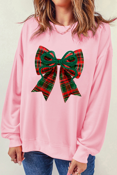 Love Kuza - Plaid Ribbon Cheer Sweatshirt