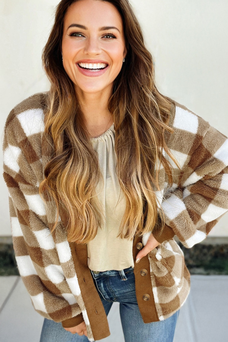 Love Kuza - Cozy Checkmate Cardigan
