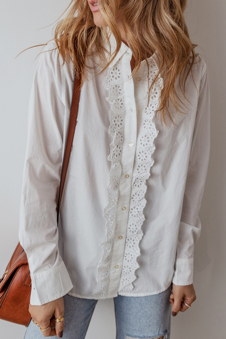 Love Kuza - Garden Lace Ruffle Blouse