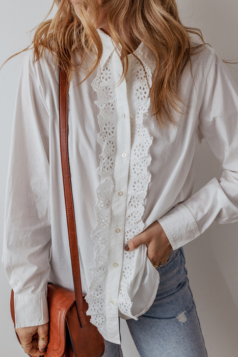 Love Kuza - Garden Lace Ruffle Blouse