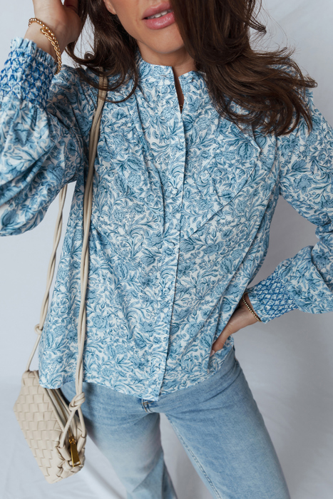 Love Kuza - Blue Garden Charm Blouse