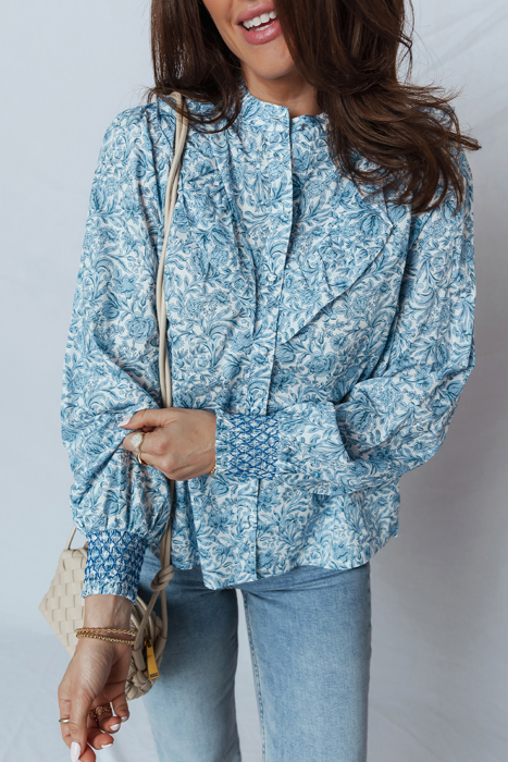 Love Kuza - Blue Garden Charm Blouse