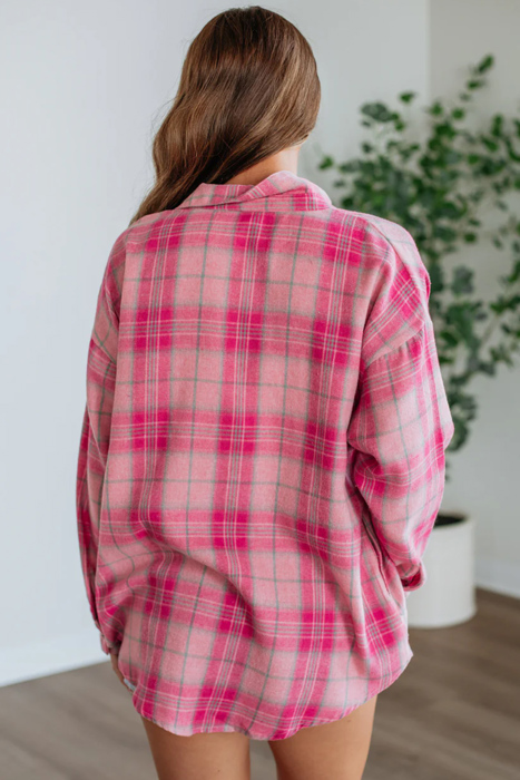 Love Kuza - Pink Meadow Plaid Shirt