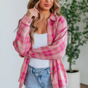  Love Kuza - Pink Meadow Plaid Shirt