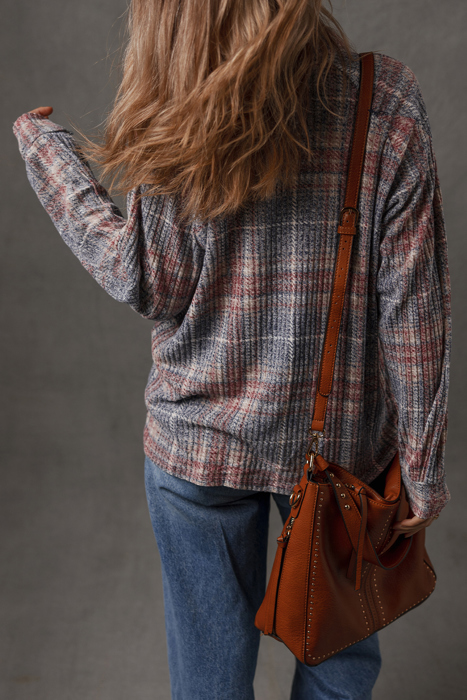 Love Kuza - Autumn Haze Textured Plaid Shirt