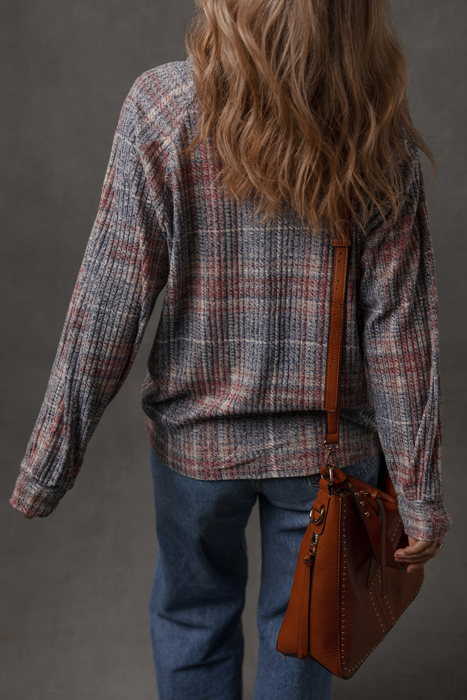 Love Kuza - Autumn Haze Textured Plaid Shirt