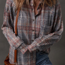  Love Kuza - Autumn Haze Textured Plaid Shirt