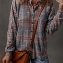  Love Kuza - Autumn Haze Textured Plaid Shirt