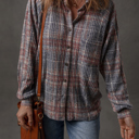  Love Kuza - Autumn Haze Textured Plaid Shirt