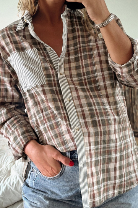 Love Kuza - Harvest Haze Patchwork Plaid Shirt