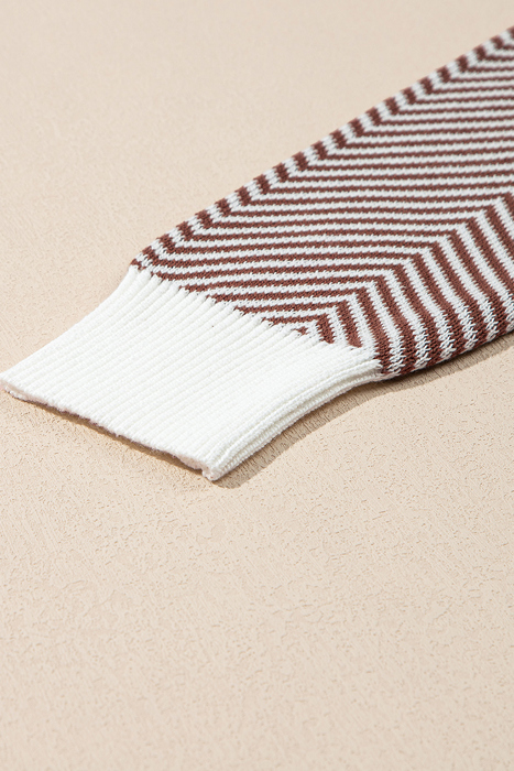 Love Kuza - Cocoa Chevron Charm Cardigan