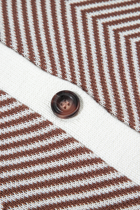 Love Kuza - Cocoa Chevron Charm Cardigan