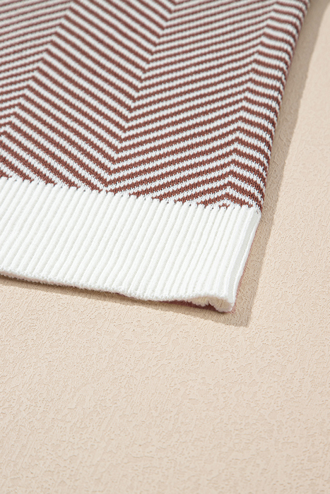 Love Kuza - Cocoa Chevron Charm Cardigan