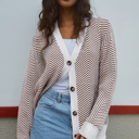  Love Kuza - Cocoa Chevron Charm Cardigan