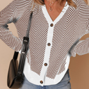  Love Kuza - Cocoa Chevron Charm Cardigan