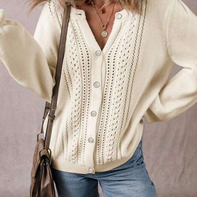 Love Kuza - Ivory Glow Cable Cardigan