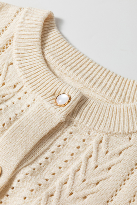 Love Kuza - Ivory Glow Cable Cardigan
