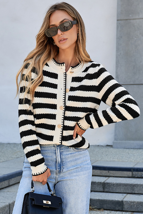 Love Kuza - Golden Stripes Charm Cardigan